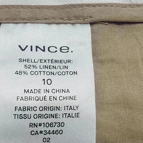 Vince Linen Blend Wide Leg High Rise White Women's Pants 10 - Picture 6 of 8